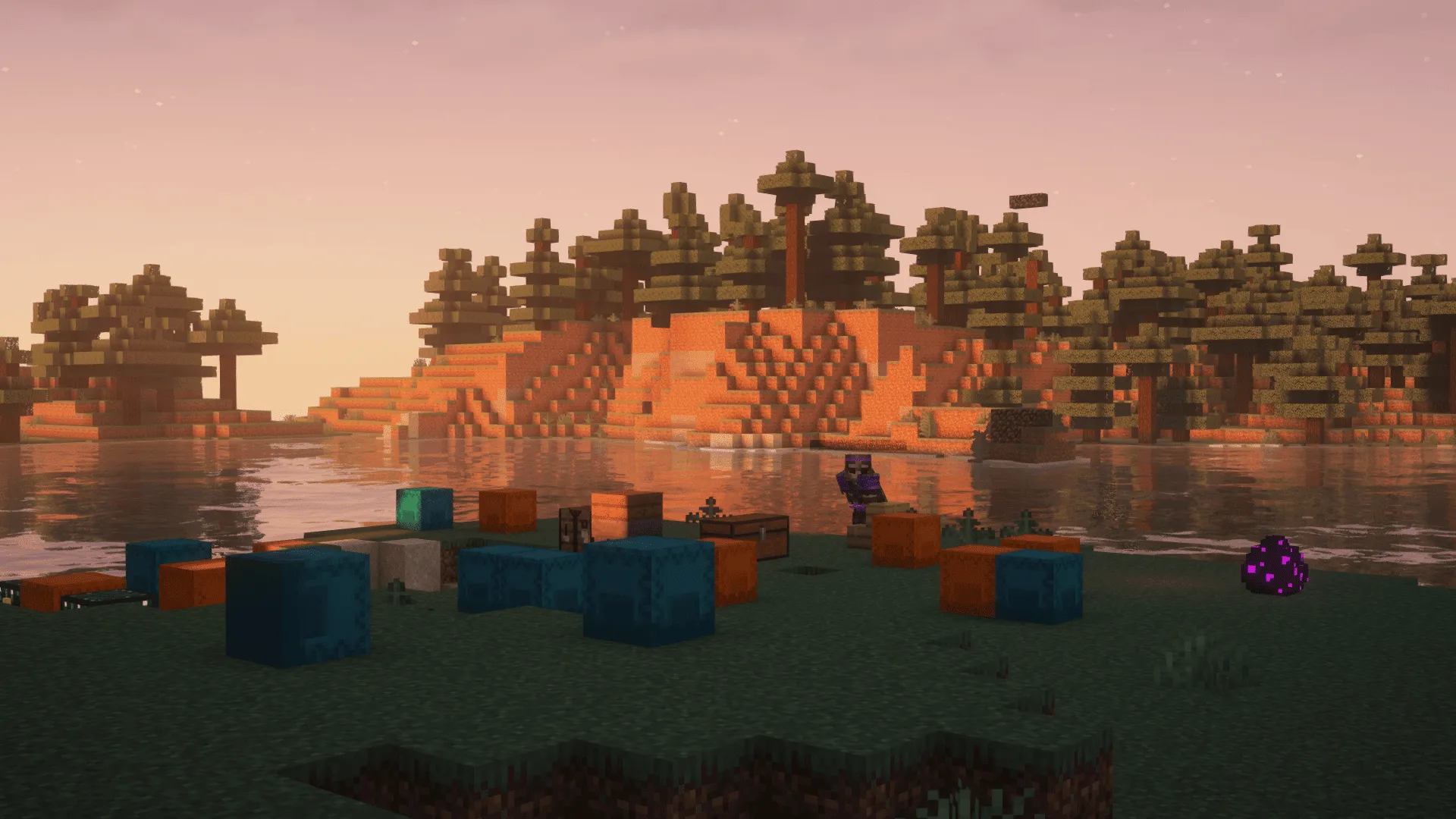 Players by the water in the 6b6t world