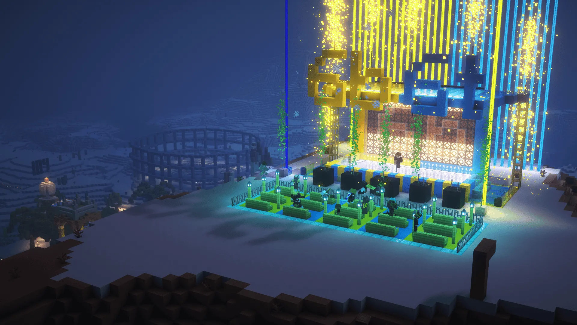 Players gathering at a community build on 6b6t